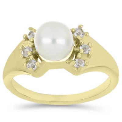 BUY 925 SILVER WITH WHITE FRESHWATER PEARL GEMSTONE RING
